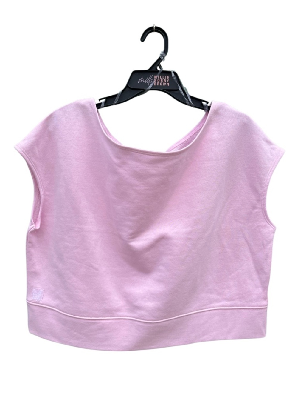 Mills by Millie Bobby Brown Off Shoulder Short Sleeve Sweatshirt Pink Size XL